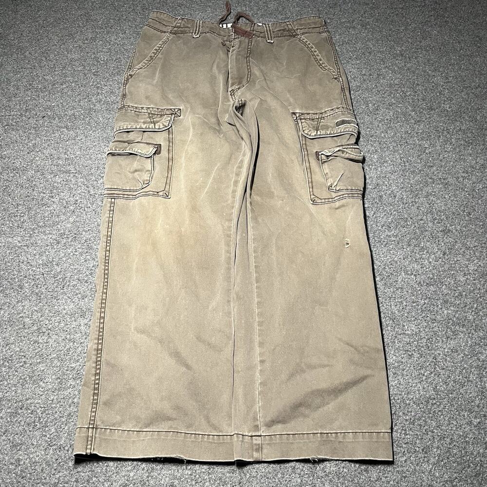 Vintage Unionbay Pants Mens 32x28 Cargo Khaki Straight Leg Cotton Y2K Utility